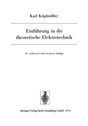 Einführung in die theoretische Elektrotechnik