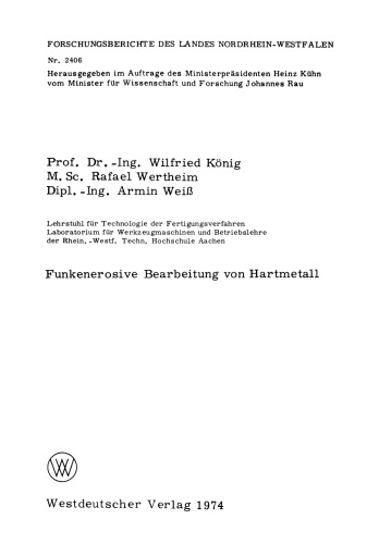 Funkenerosive Bearbeitung von Hartmetall