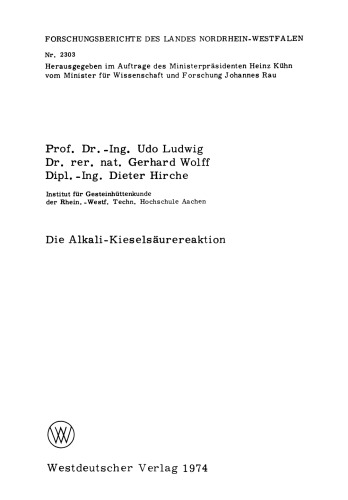 Die Alkali-Kieselsäurereaktion