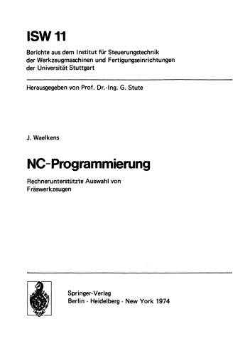 NC-Programmierung: Rechnerunterstützte Auswahl von Fräswerkzeugen