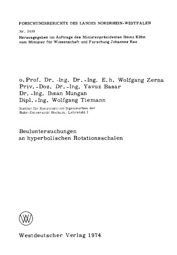 Beuluntersuchungen an hyperbolischen Rotationsschalen