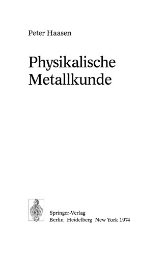 Physikalische Metallkunde