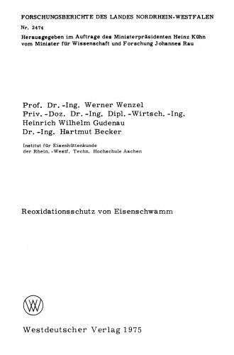 Reoxidationsschutz von Eisenschwamm
