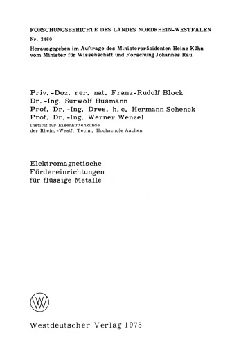 Elektromagnetische Fördereinrichtungen für flüssige Metalle
