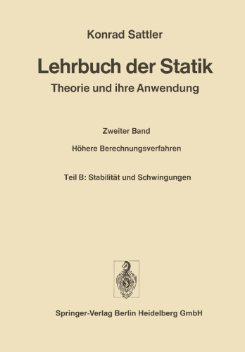 Lehrbuch der Statik: Theorie und ihre Anwendung