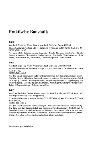 Praktische Baustatik: Teil 3