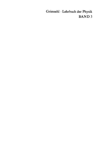 Grimsehl Lehrbuch der Physik: Band 3 Optik