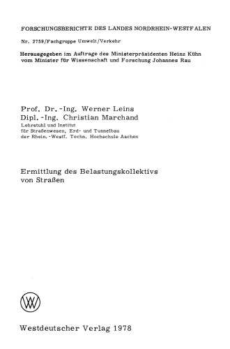 Ermittlung des Belastungskollektivs von Straßen