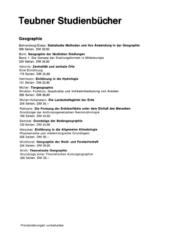 Die Formung der Erdoberfläche unter dem Einfluß des Menschen: Grundzüge der Anthropogenetischen Geomorphologie