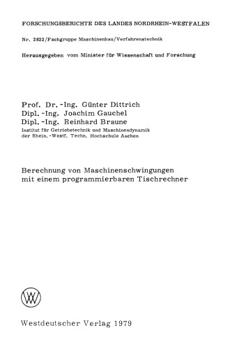 Berechnung von Maschinenschwingungen mit einem programmierbaren Tischrechner