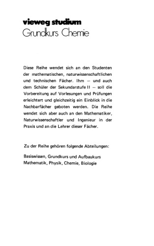 Einführung in die Allgemeine Chemie