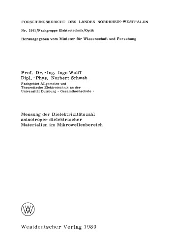 Messung der Dielektrizitätszahl anisotroper dielektrischer Materialien im Mikrowellenbereich