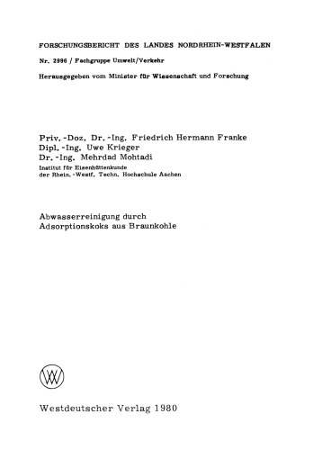 Abwasserreinigung durch Adsorptionskoks aus Braunkohle
