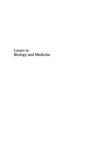 Lasers in Biology and Medicine