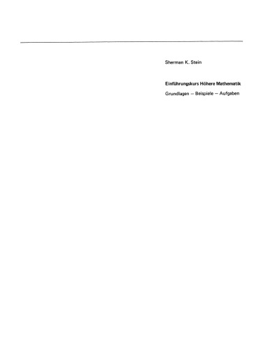 Einführungskurs Höhere Mathematik: Grundlagen — Beispiele — Aufgaben