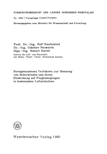 Bordgebundenes Verfahren zur Messung von Scherwinden und deren Einwirkung auf Flugbewegungen in bodennahen Luftschichten