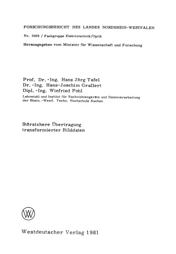 Störsichere Übertragung transformierter Bilddaten