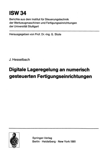 Digitale Lageregelung an numerisch gesteuerten Fertigungseinrichtungen