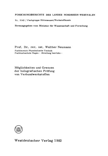 Möglichkeiten und Grenzen der holografischen Prüfung von Verbundwerkstoffen