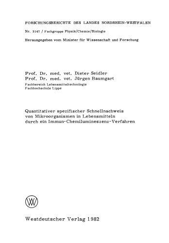 Quantitativer spezifischer Schnellnachweis von Mikroorganismen in Lebensmitteln durch ein Immun-Chemilumineszenz-Verfahren
