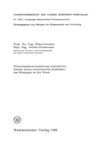Widerstandsverminderung umströmter Körper durch kombiniertes Ausblasen und Absaugen an der Wand