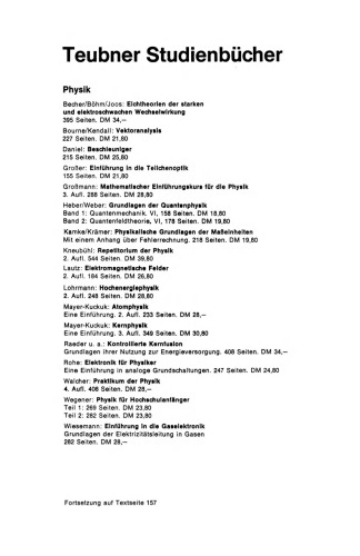 Einführung in die Teilchenoptik