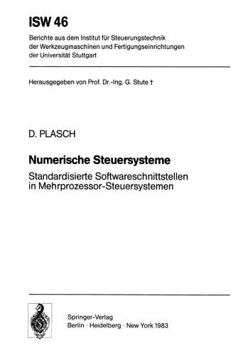 Numerische Steuersysteme: Standardisierte Softwareschnittstellen in Mehrprozessor-Steuersystemen