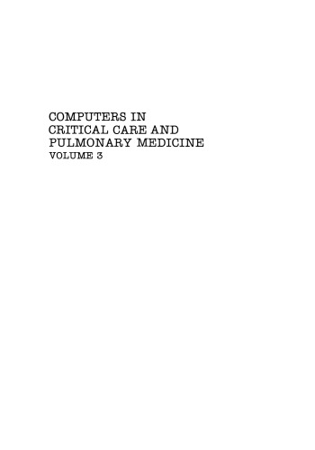 Computers in Critical Care and Pulmonary Medicine: Volume 3