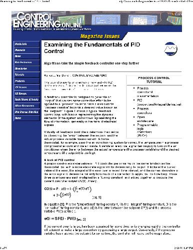 Examining the fundamentals of PID control