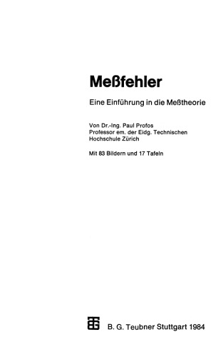 Meßfehler: Eine Einführung in die Meßtheorie