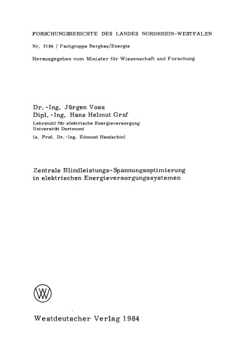 Zentrale Blindleistungs-Spannungsoptimierung in elektrischen Energieversorgungssystemen