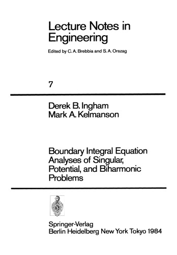 Boundary Integral Equation Analyses of Singular, Potential, and Biharmonic Problems