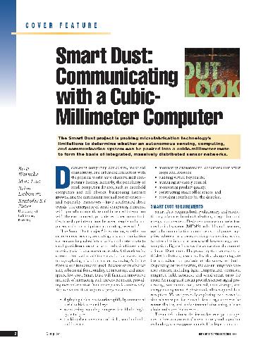Smart dust.Communicating with a cubic-millimeter computer