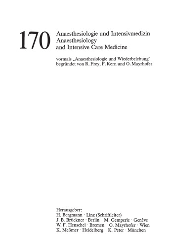 Narkose- und Überwachungssysteme für die Kinderanaesthesie: Experimentelle und klinische Untersuchungen zur Bewertung und Neuentwicklung