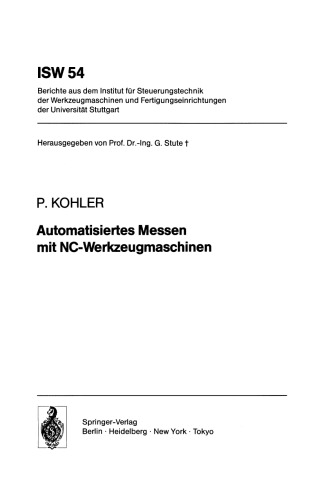 Automatisiertes Messen mit NC-Werkzeugmaschinen