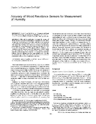 Accuracy of wood resistance sensors for measurement of humidity