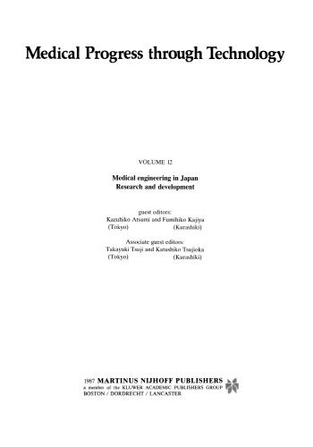 Medical Progress through Technology: Medical engineering in Japan Research and development