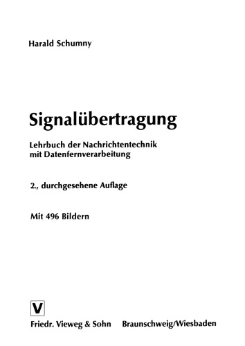 Signalübertragung: Lehrbuch der Nachrichtentechnik mit Datenfernverarbeitung