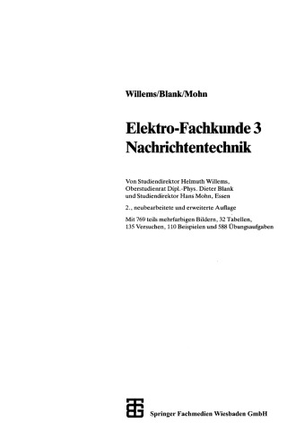Elektro-Fachkunde: 3: Nachrichtentechnik