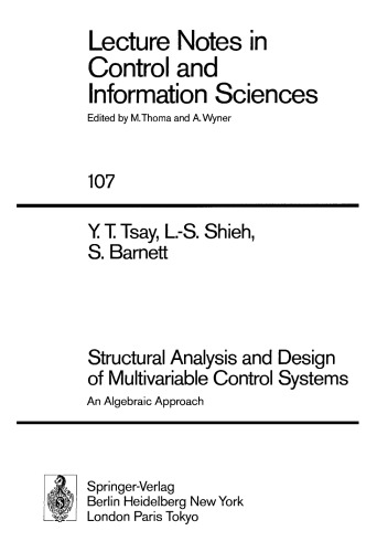 Structural Analysis and Design of Multivariable Control Systems: An Algebraic Approach