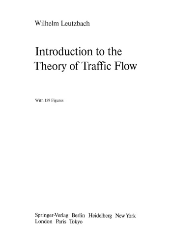 Introduction to the Theory of Traffic Flow