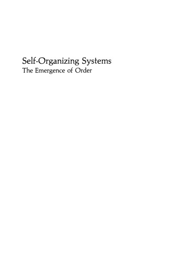 Self-Organizing Systems: The Emergence of Order