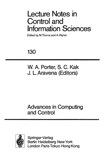 Advances in Computing and Control