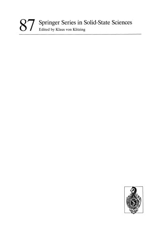 High Magnetic Fields in Semiconductor Physics II: Transport and Optics, Proceedings of the International Conference, Würzburg, Fed. Rep. of Germany, August 22–26, 1988