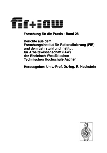 Arbeitsorganisation bei Einsatz einer CAD / NC — Kopplung