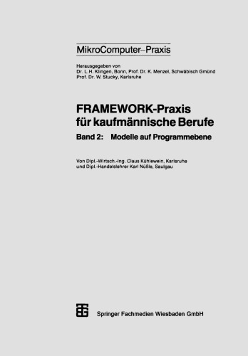 FRAMEWORK-Praxis für kaufmännische Berufe: Band 2: Modelle auf Programmebene