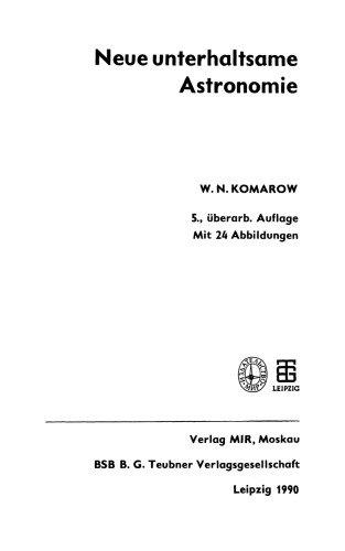 Neue unterhaltsame Astronomie