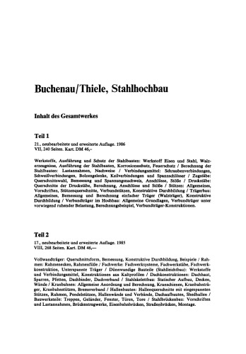 Stahlhochbau: Teil 1