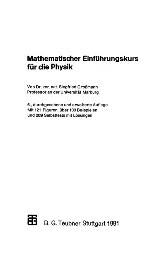 Mathematischer Einführungskurs für die Physik