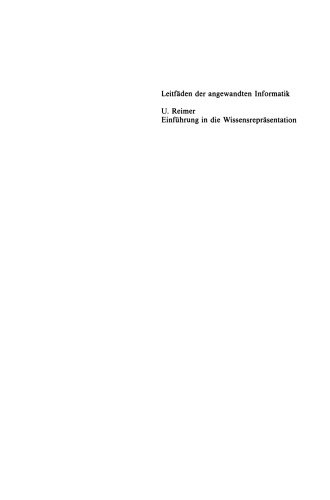 Einführung in die Wissensrepräsentation: Netzartige und schema-basierte Repräsentationsformate